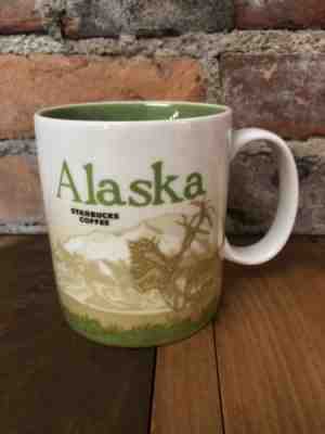 Starbucks Coffee Mug Alaska 2009 Collector Series Green Bear Brown Moose 16 Oz - Sold on eBay May, 17th 2019 for $75.00