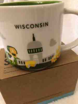 YOU ARE HERE Starbucks Coffee Mug Wisconsin YAH 14 oz CAPITOL DAIRY COWS CHEESE - Sold on eBay May, 15th 2019 for $6.99