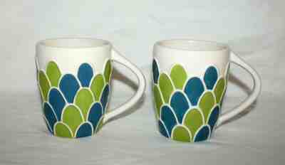 Set of 2 Starbucks 2009 Blue & Green Mermaid Scales Mug 14 oz - Sold on eBay May, 23rd 2019 for $13.99