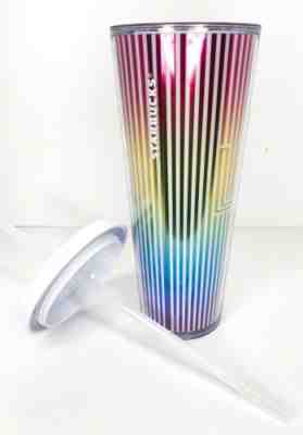 NEW Starbucks Summer Cold Cup Love Pride Stripe Rainbow Reusable Tumbler 24oz - Sold on eBay May, 23rd 2019 for $27.99