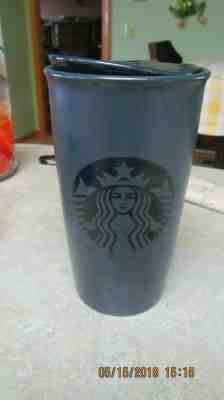Starbucks 12 oz. ceramic travel tumbler deep blue color Nice - Sold on eBay May, 23rd 2019 for $8.95