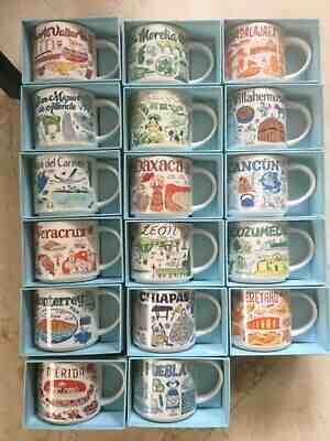 LOT OF 17 Starbucks Mug from MEXICO, «BEEN THERE SERIES» New with SKU Code,14oz.