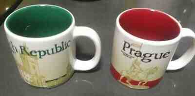 STARBUCKS Prague Czech Republic Demitasse Mug Set of 2 NEW UNUSED 3oz ESPRESSO - Sold on eBay May, 23rd 2019 for $25.00