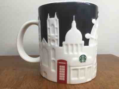 Starbucks London Relief Mug Collector Series Black and White Coffee Cup 2011 - Sold on eBay May, 23rd 2019 for $35.00