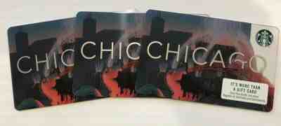 3 CHICAGO STARBUCKS CARDS unused unswiped - Sold on eBay May, 22nd 2019 for $6.00