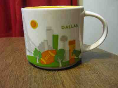Starbucks DALLAS You Are Here Collection Coffee Mug Green Orange 14oz 2015 - Sold on eBay Feb, 28th 2019 for $7.00