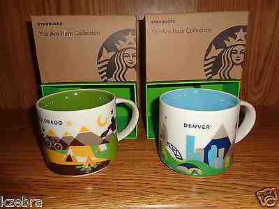 COLORADO / DENVER  STARBUCKS YAH 14 OZ MUGS (2), NEW IN BOX - Sold on eBay May, 18th 2019 for $52.99