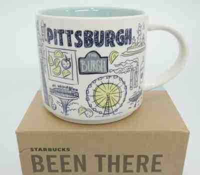 Starbucks Pittsburgh Been There Mug 2018 Pale Blue Interior 14 oz New in Box - Sold on eBay May, 16th 2019 for $33.24