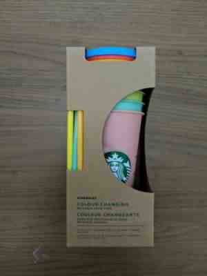 Starbucks 5 Pack Colour Changing Reusable Cold Cup With Color Lids Straws 24oz - Sold on eBay May, 23rd 2019 for $52.50