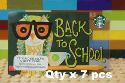 STARBUCKS 2016 BACK TO SCHOOL x7 Pcs Gift Cards $0 DOLLAR VALUE Collector's Item - Sold on eBay May, 15th 2019 for $3.88