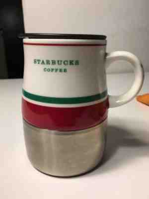 Starbucks Travel Mug 2004 14 fl oz White Ceramic Metal Bottom Coffee Tea Latte  - Sold on eBay May, 23rd 2019 for $20.00