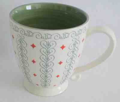 Starbucks Mug Barista 2004 Green Scrolls Red Diamonds  - Sold on eBay May, 20th 2019 for $9.99