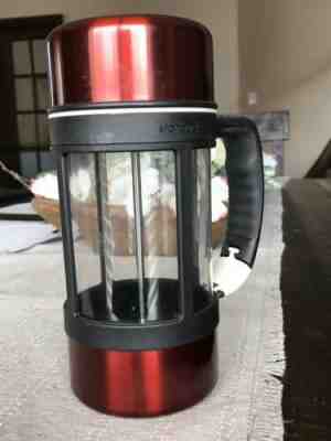 Starbucks Coffee Barista 2004 Stainless French Press Travel Mug w/ Clip 24oz Red - Sold on eBay May, 20th 2019 for $35.00