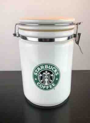 2007 Starbucks Coffee White Mermaid Logo Storage Canister With Sealed/Lock Lid - Sold on eBay May, 23rd 2019 for $15.00