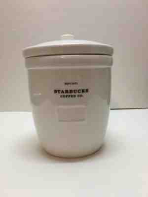 Starbucks Barista Coffee Canister Jar Abbey White Ceramic 2002 64 oz/1 lb - NIB - Sold on eBay Apr, 25th 2019 for $25.00