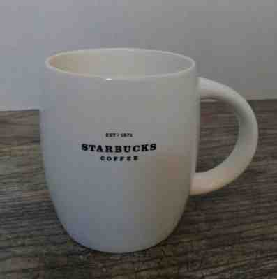 Starbucks 2008 14 oz Est 1971 White Barrel Coffee Mug  - Sold on eBay May, 20th 2019 for $12.99