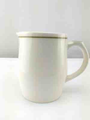 Authentic Starbucks ceramic coffee milk frothing pitcher 2008 white brown 16oz - Sold on eBay May, 20th 2019 for $6.00