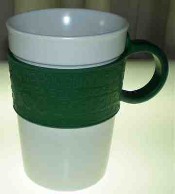2008 Starbucks Coffee Mug with Green Silicone Grip & handle 12 Fl oz VG cond - Sold on eBay May, 20th 2019 for $9.99