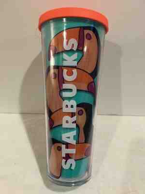 Starbucks Toucan Venti Cold Cup Tumbler 24oz Teal Coral 2014 - Sold on eBay May, 23rd 2019 for $24.00