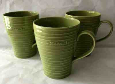 Starbucks 2006 Green Ribbed Design House Stockholm Coffee Mug Cup Lot Set of 3 - Sold on eBay May, 23rd 2019 for $12.49