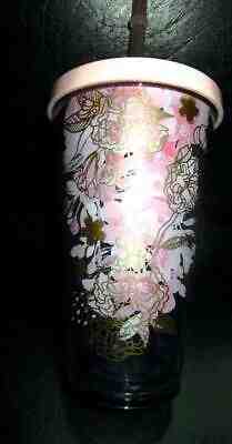 2019 Starbucks ACRYLIC PINK Tumbler Sakura Cherry Blossom 16 oz with straw - Sold on eBay May, 22nd 2019 for $24.99