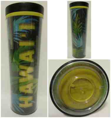 Starbucks Hawaii 2013 Travel Mug Tumbler 16 oz Lid Yellow Blue Teal Double Wall - Sold on eBay May, 10th 2019 for $14.97