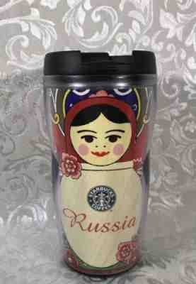 Starbucks Coffee Russia Matryoshka Nesting Doll 12 Oz Tumbler Lid Travel Cup - Sold on eBay May, 18th 2019 for $10.00