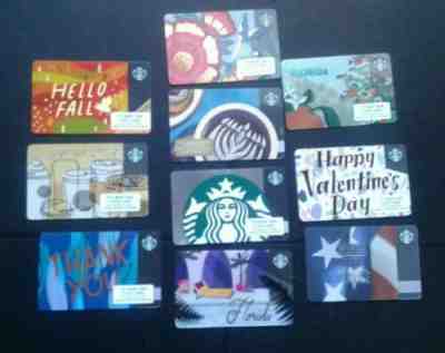 10 Starbucks Gift Cards with Printers Mark Florida, Hanukkah, Thank You, PLASTIC - Sold on eBay Apr, 24th 2019 for $5.99