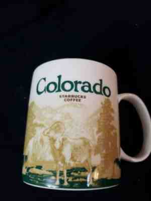Starbucks Global Icons Colorado 2011 Mug Green/Tan 16oz Skiing Bighorn Sheep Cup - Sold on eBay May, 16th 2019 for $10.30