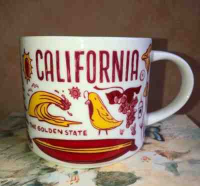 STARBUCKS COFFEE CUP MUG California Been There Series 14 oz Red Yellow - Sold on eBay Apr, 28th 2019 for $6.99