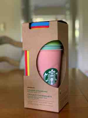 Starbucks Color Changing Reusable Cold Cups 5 Pack 24oz with Straws New 2019  - Sold on eBay May, 23rd 2019 for $53.00