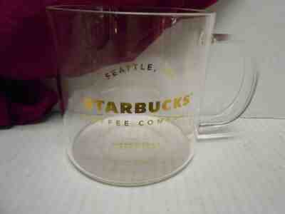 Starbucks 2015 Clear Glass Coffee Mug 18 Ounces Seattle, WA Est. 1871 - Sold on eBay Apr, 18th 2019 for $29.95