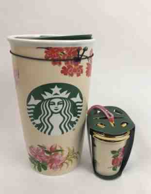 Starbucks ban.do Holiday 2018 Ceramic Tumbler Roses Floral & Ornament QLT1 N18 - Sold on eBay Apr, 26th 2019 for $39.00
