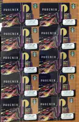 Lot of 10 Starbucks Gift Cards PHOENIX AZ NEW 2016 Unused Lot of Ten CACTUS - Sold on eBay May, 9th 2019 for $8.99
