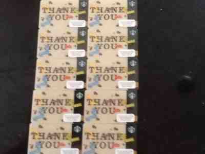 Lot Of Ten (10) Of Newest Starbucks Thank You Cards-New, Unswiped, Free Shipping - Sold on eBay Apr, 24th 2019 for $14.99