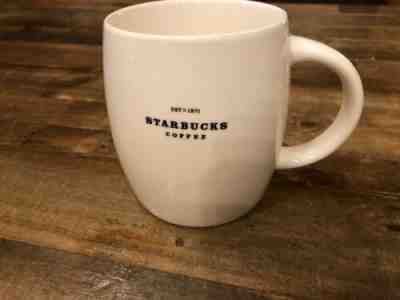 Starbucks White Barrel Coffee Mug 2008 Collector's EST 1971 14 oz. Cup - Sold on eBay Apr, 20th 2019 for $12.99