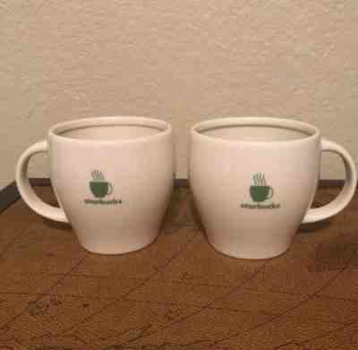 Starbucks Barista 14 Oz White & Green Abbey Coffee Mug Cup 2003 (set of 2) - Sold on eBay Apr, 26th 2019 for $8.50