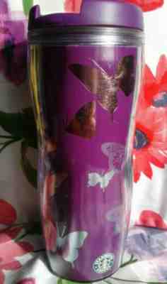 Starbucks 2004 purple Tumbler withsilver & cooper butterflies 16 oz - Sold on eBay Apr, 30th 2019 for $8.50