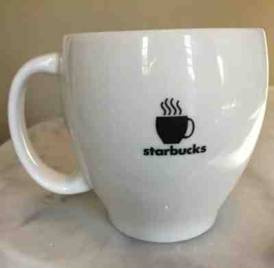 Starbucks 2004 Coffee Mug Steaming Cup Barista White w/ Black Trim 14 oz Abbey - Sold on eBay Apr, 30th 2019 for $8.00