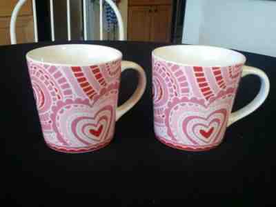 Pair of 2005 Starbucks Pink Lace Sweethearts Hearts Mugs, 16 oz. - Sold on eBay May, 5th 2019 for $20.00