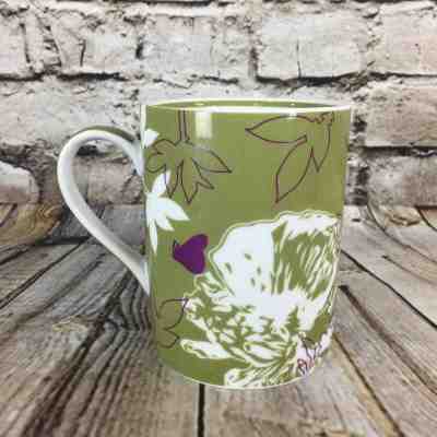 Starbucks 2006 Floral Themed Green 4.25 Inch Tall Ceramic Coffee Mug - Sold on eBay May, 13th 2019 for $15.99