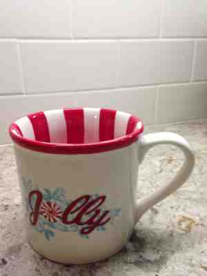Starbucks 2007 Jolly Coffee Mug 14 Fl. Oz. Peppermint Candy - Sold on eBay May, 22nd 2019 for $7.95