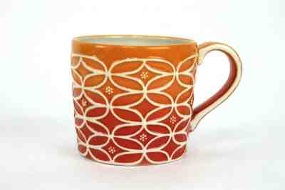 Starbucks Orange Ombre Collectors 14 oz Hand Painted Coffee Tea Mug Cup 2009 - Sold on eBay May, 12th 2019 for $14.00