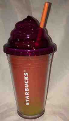 2009 Starbucks PURPLE Whipped Top Frappuccino Cold Cup with Straw 16 oz  - Sold on eBay Apr, 22nd 2019 for $18.00