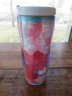RARE STARBUCKS JAPAN SAKURA 2012 Cherry Blossom BLUE PLASTIC TUMBLER TRAVEL MUG - Sold on eBay Apr, 29th 2019 for $16.95