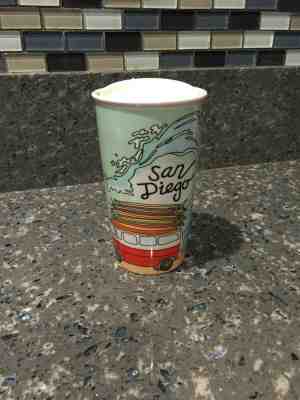 Starbucks Ceramic Travel Mug | SAN DIEGO 2016 Local Edition | 12oz Coffee Cup - Sold on eBay Jun, 1st 2019 for $49.95