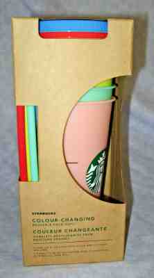BNIB STARBUCKS Reusable Color Colour Changing Cold Cups With Straws  - Sold on eBay Jun, 1st 2019 for $65.00