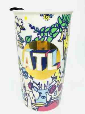 Starbucks Ceramic Travel Tumbler Mug Cup Best of Atlanta Zombie BBQ Dogwood 12oz - Sold on eBay May, 31st 2019 for $17.00