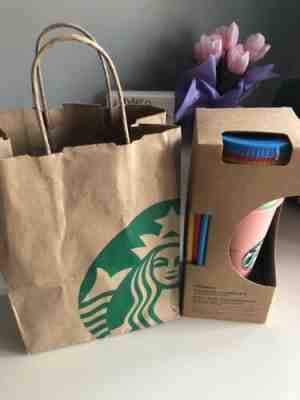 * New 2019 Starbucks Color Changing Reusable Cold Cups Pack Of 5 W/Lids & Straws - Sold on eBay May, 31st 2019 for $64.00