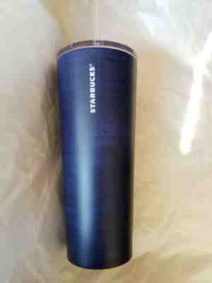 NEW STARBUCKS COLD CUP DENIM BLUE STAINLESS STEEL VENTI TUMBLER CUP 24 oz. - Sold on eBay May, 31st 2019 for $16.50